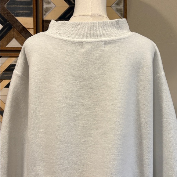 PARKE Inside Out Varsity Fleece Mockneck White / Light Grey size L/XL - Picture 6 of 10